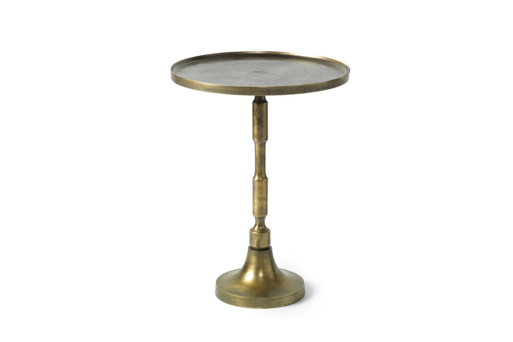 Złoty, metalowy stolik kawowy